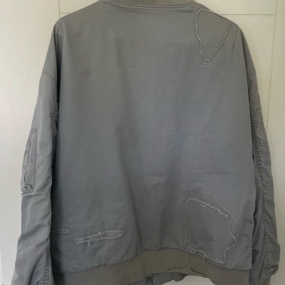 C2H4 LA fashion brand Men's Gray Bomber Jacket - Picture 2 of 5